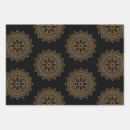 曼荼羅と花 ラッピングペーパーシート