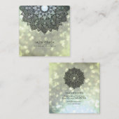 曼荼羅のはすの花のヨガのインストラクターのホリスティック スクエア名刺 (正面/裏面)