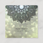 曼荼羅のはすの花のヨガのインストラクターのホリスティック スクエア名刺 (正面)