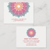 曼荼羅のはすの花のヨガのピンクのホリスティック 名刺 (正面/裏面)