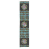 曼荼羅のはす形の無限の結び目 ショートテーブルランナー (正面)