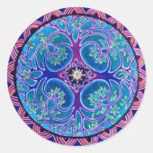 曼荼羅のステッカー成長する生命の樹 ラウンドシール (正面)