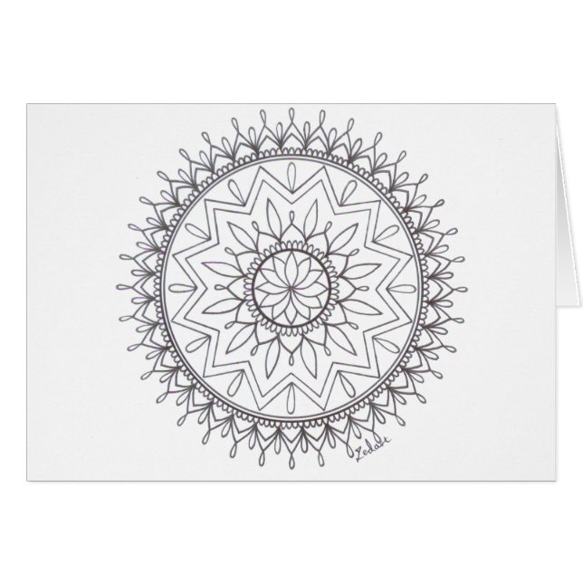 曼荼羅のデザインの手描きの色 (正面横)