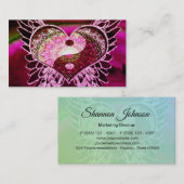 曼荼羅のハートの紫色の陰陽 名刺 (正面/裏面)