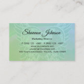 曼荼羅のハートの紫色の陰陽 名刺 (裏面)