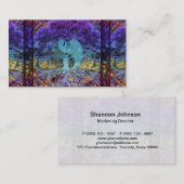 曼荼羅のハートの紫色の陰陽 名刺 (正面/裏面)