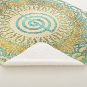 曼荼羅のパステルおよび金ゴールドのChoku Reiの記号 シェルパブランケット (3/4)