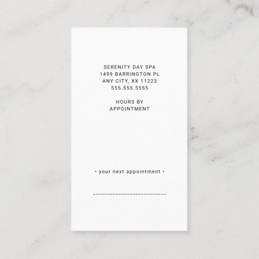 曼荼羅のマッサージセラピストの名刺 名刺 (裏面)