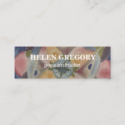 曼荼羅のヨガのインストラクターのMiniStandardの穏やかなマット スキニー名刺 (正面)