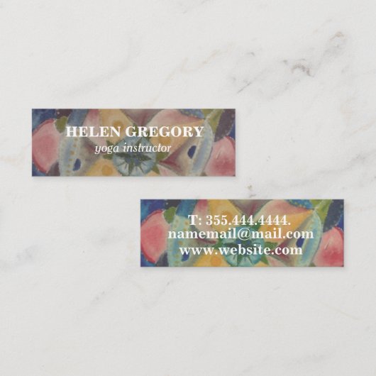 曼荼羅のヨガのインストラクターのMiniStandardの穏やかなマット スキニー名刺 (正面/裏面)