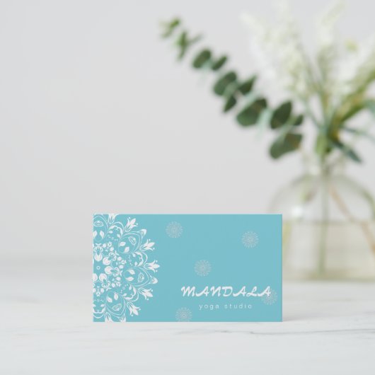 曼荼羅のロゴによってカスタマイズヨガのインストラクター 名刺 (スタンド正面)