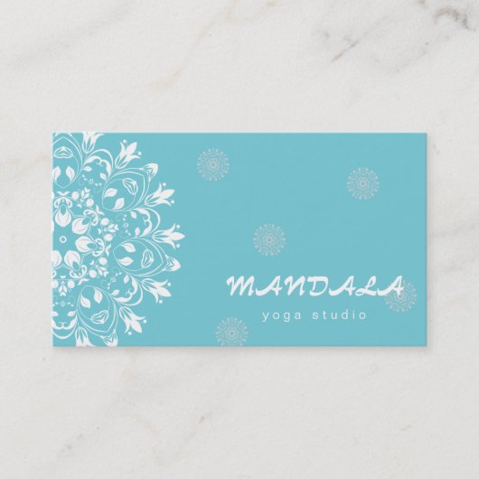 曼荼羅のロゴによってカスタマイズヨガのインストラクター 名刺 (正面)