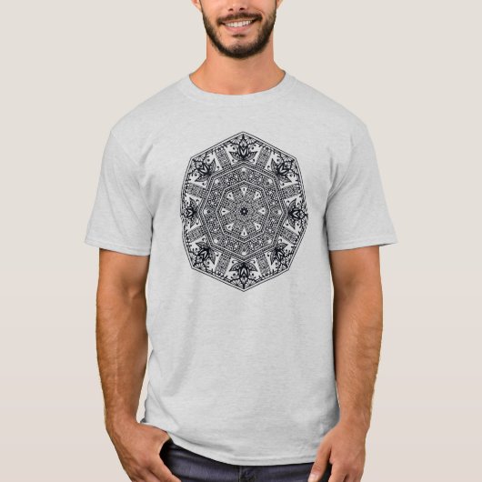 曼荼羅の円形のオーナメント Tシャツ (正面)
