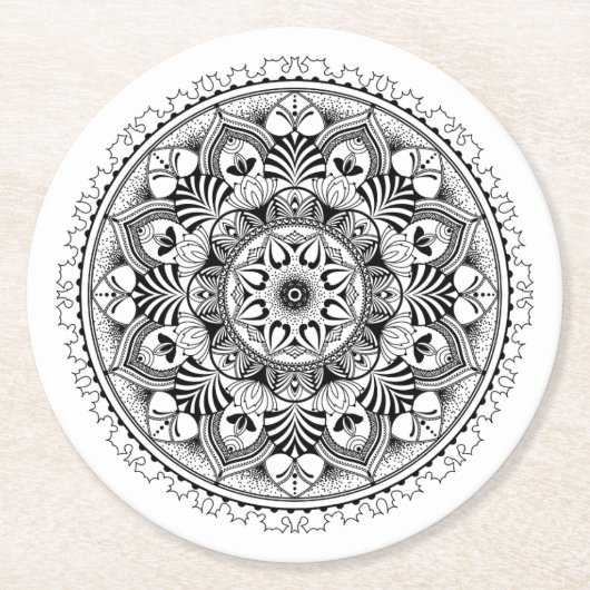 曼荼羅の円 ラウンドペーパーコースター (正面)