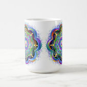 曼荼羅の宇宙 サイケデリックカラー コーヒーマグカップ (中央)
