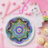 曼荼羅の宇宙 サイケデリックカラー ペーパープレート (パーティー)