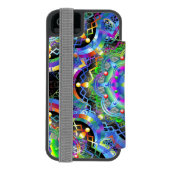 曼荼羅の宇宙 サイケデリックカラー INCIPIO iPhoneウォレットケース (フォリオ裏面)