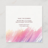 曼荼羅の水彩画のピンクのはすヨガのインストラクター スクエア名刺 (裏面)