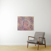 曼荼羅の穏やかなパステル調のグリッターの生命の花 タペストリー (インサイチュ(横))