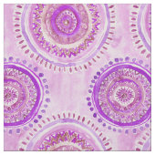 曼荼羅の考え方の紫色のBohoの水彩画パターン ファブリック (見本)