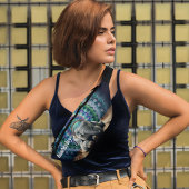 曼荼羅の背景の前に飾り立てたゾウ ファニーパック