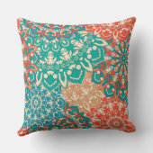 曼荼羅の花柄パターンが付いている枕 クッション (裏面)