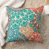 曼荼羅の花柄パターンが付いている枕 クッション (ブランケット)