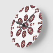 曼荼羅の花模様 ラウンド壁時計 (傾斜)