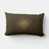 曼荼羅の金ゴールドの無限の結び目 ランバークッション (裏面)