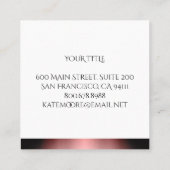 曼荼羅の金属織り目加工の灰色およびばら色の金ゴールド スクエア名刺 (裏面)