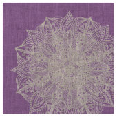 曼荼羅の雪片紫色パターン生地 ファブリック (クローズアップ)