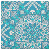 曼荼羅の青いタイルパターン ファブリック (見本)