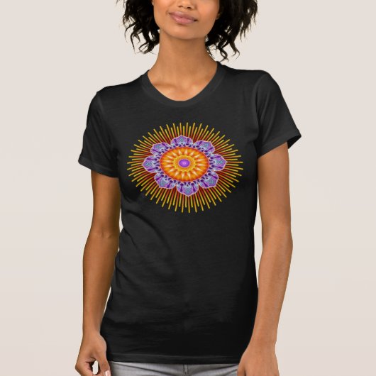 曼荼羅の黄色いバイオレット Tシャツ (正面)