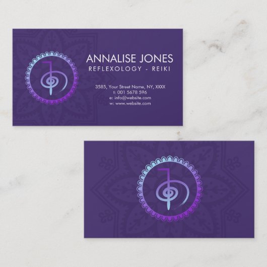 曼荼羅のChoku Reiの記号を直す霊気 名刺 (正面/裏面)