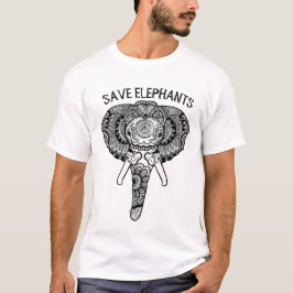 曼荼羅アートで象を救おう Tシャツ