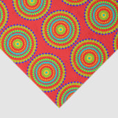 曼荼羅カラフルなパターン赤 薄葉紙 (詳細)