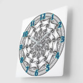 曼荼羅スクロール時計 スクエア壁時計 (傾斜)