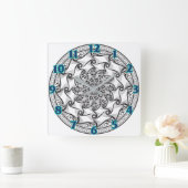 曼荼羅スクロール時計 スクエア壁時計 (ホーム)