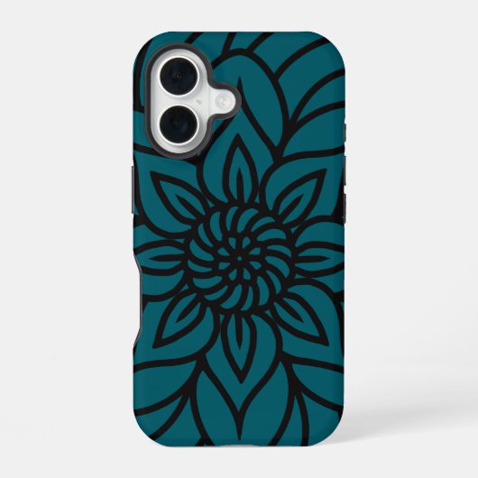 曼荼羅デザインのスマホケース iPhone 16ケース (裏面)