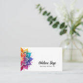 曼荼羅デザイン鮮やか色 名刺 (スタンド正面)