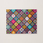 曼荼羅パターンカラフルなモトッコ人 ジグソーパズル (横)