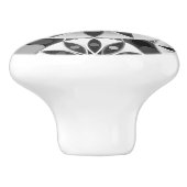 曼荼羅パターン、黒、白いおよび灰色/灰色 セラミックノブ (側面)