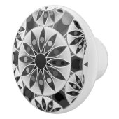 曼荼羅パターン、黒、白いおよび灰色/灰色 セラミックノブ (右)