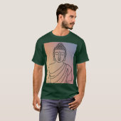曼荼羅仏Tシャツ: 静謐な線画ゼンスピリット Tシャツ (正面フル)