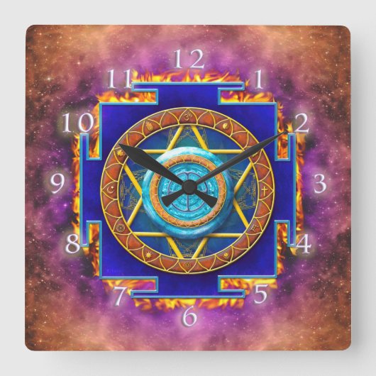 曼荼羅十二教 スクエア壁時計 (正面)
