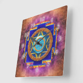 曼荼羅十二教 スクエア壁時計 (傾斜)