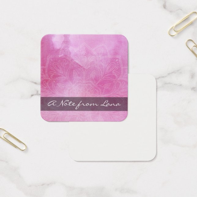 曼荼羅及びピンクの水彩画の小さくアートなノート (オフィス)