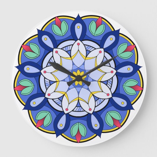 曼荼羅図01 ラージ壁時計 (正面)