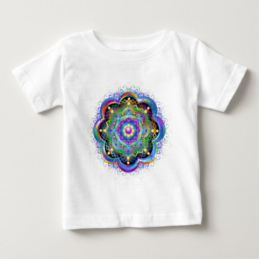 曼荼羅宇宙カラー ベビーTシャツ (正面)