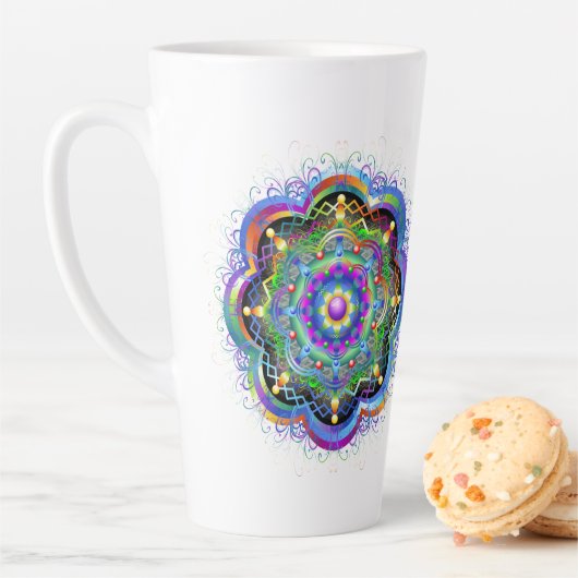 曼荼羅宇宙サイケデリックカラー カフェラテマグ (インサイチュ)